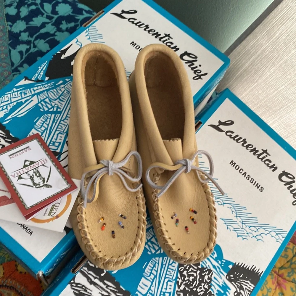 Authentic Little girls moccasins. Made in Canada.